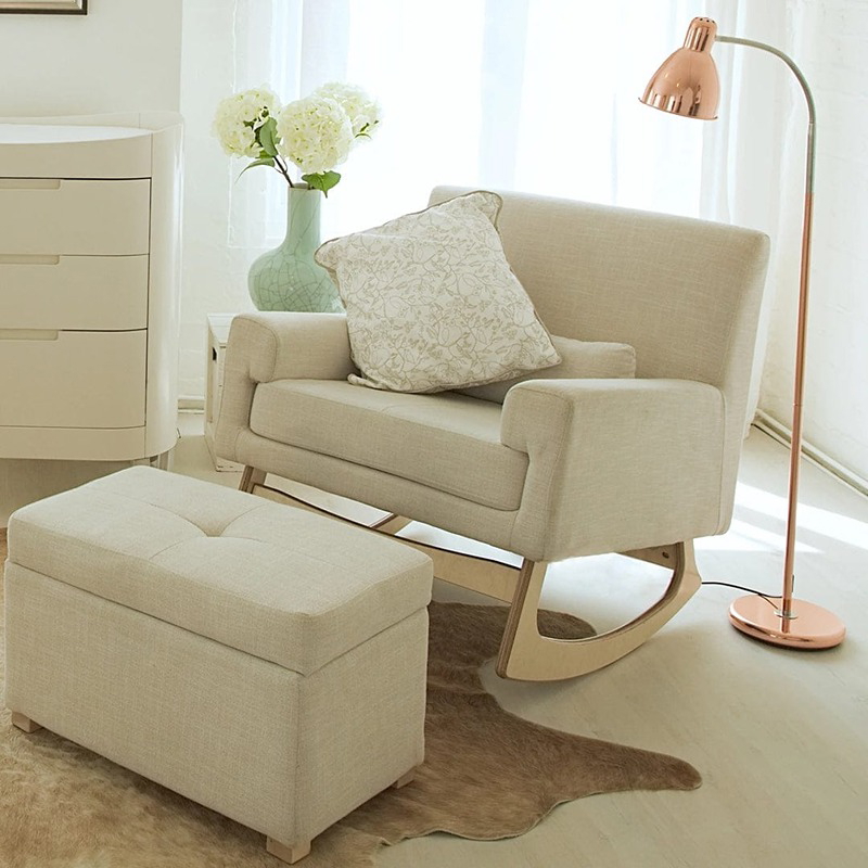 Rocking Chair, 80 cm, Light Beige/Wood - KM-EG117-90