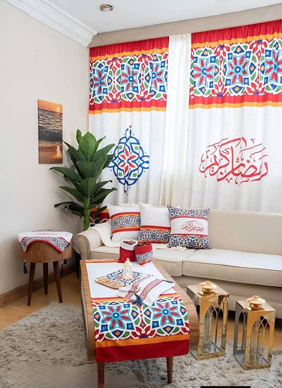 Ramadan Curtain, 140×270 cm,  Multicolor - KM-EG131-1582
