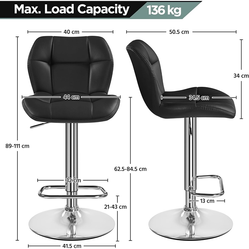 كرسي بار، قطعتين، متعدد الألوان  - KM-EG146-179