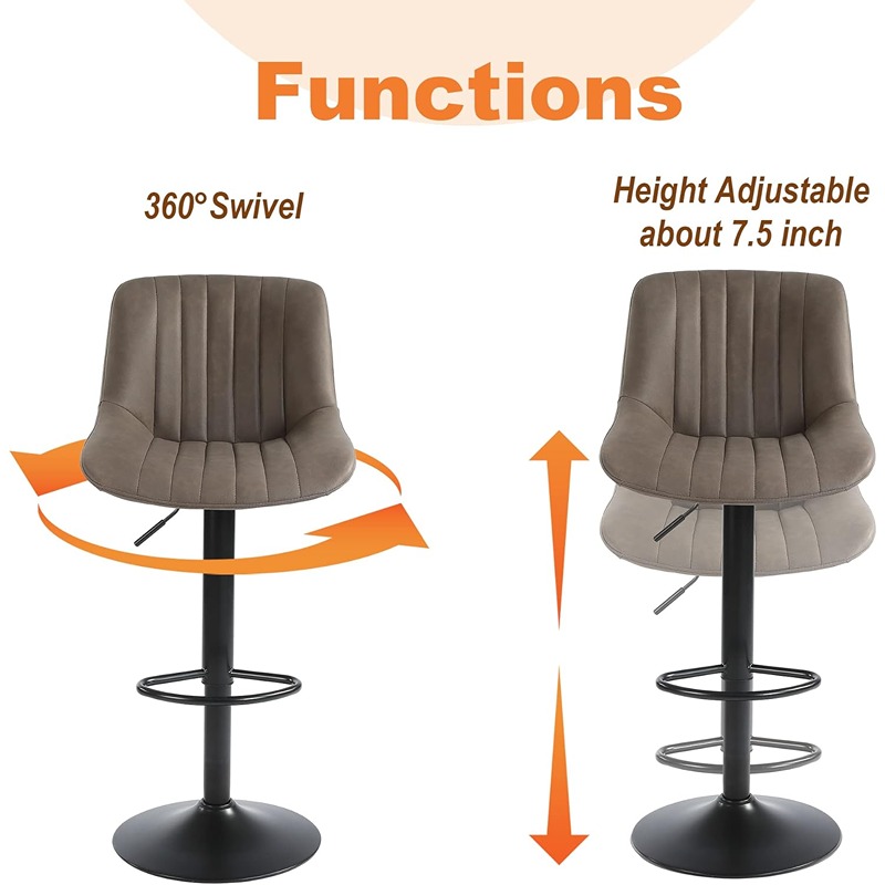 كرسي بار، 3 قطع، بني  - KM-EG146-196