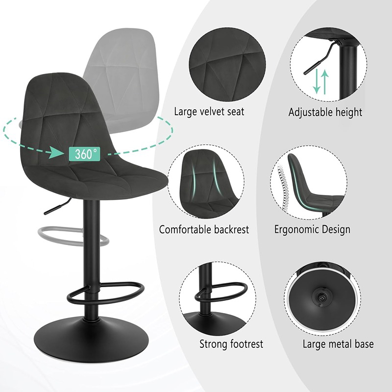 Bar Chair, 40 cm, Black - KM-EG146-229