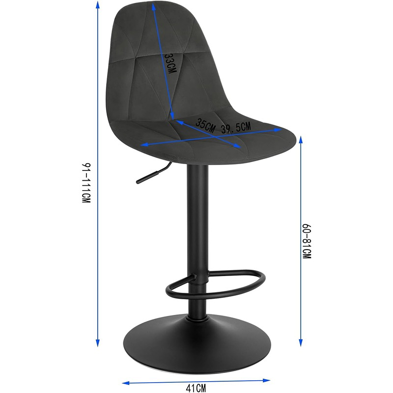 Bar Chair, 40 cm, Black - KM-EG146-229