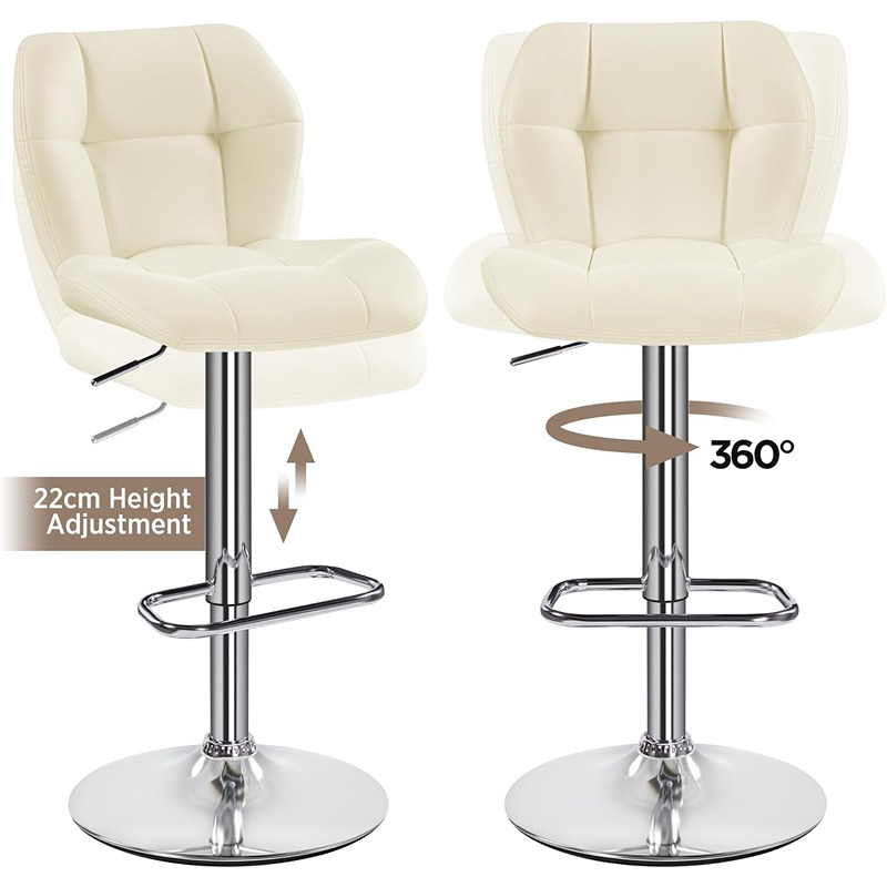 Bar Chair, 2 Pcs, Off White - KM-EG146-231