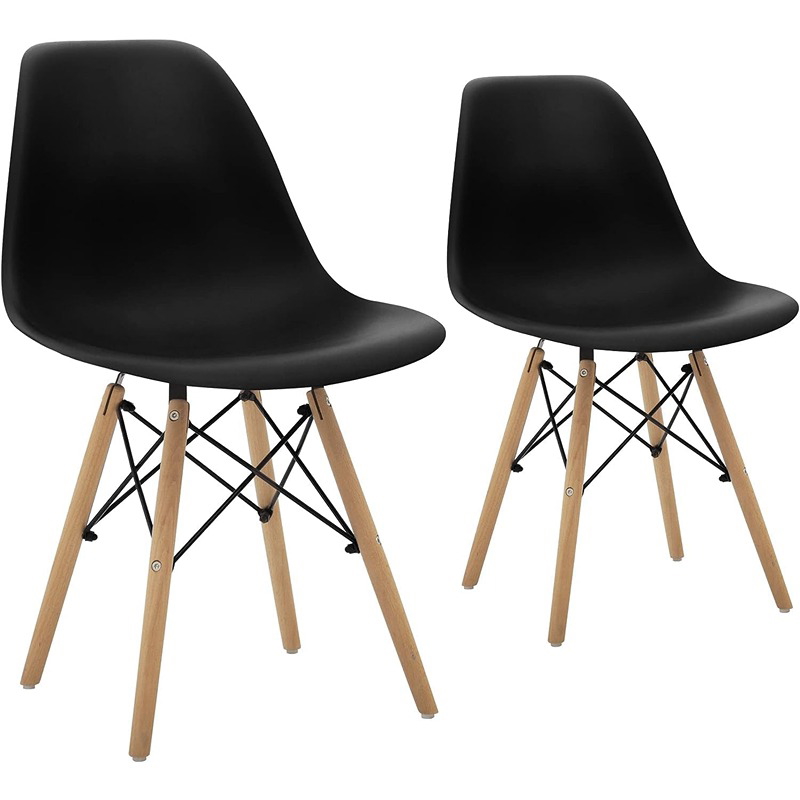 Dining Chair, 2 Pcs, Black/Wood - KM-EG146-256