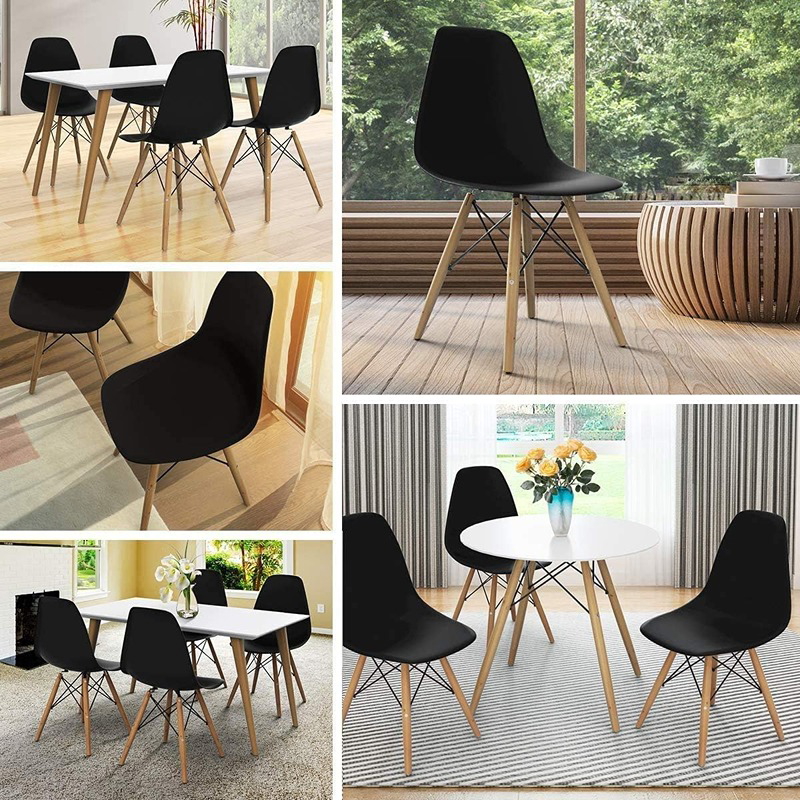 Dining Chair, 2 Pcs, Black/Wood - KM-EG146-256