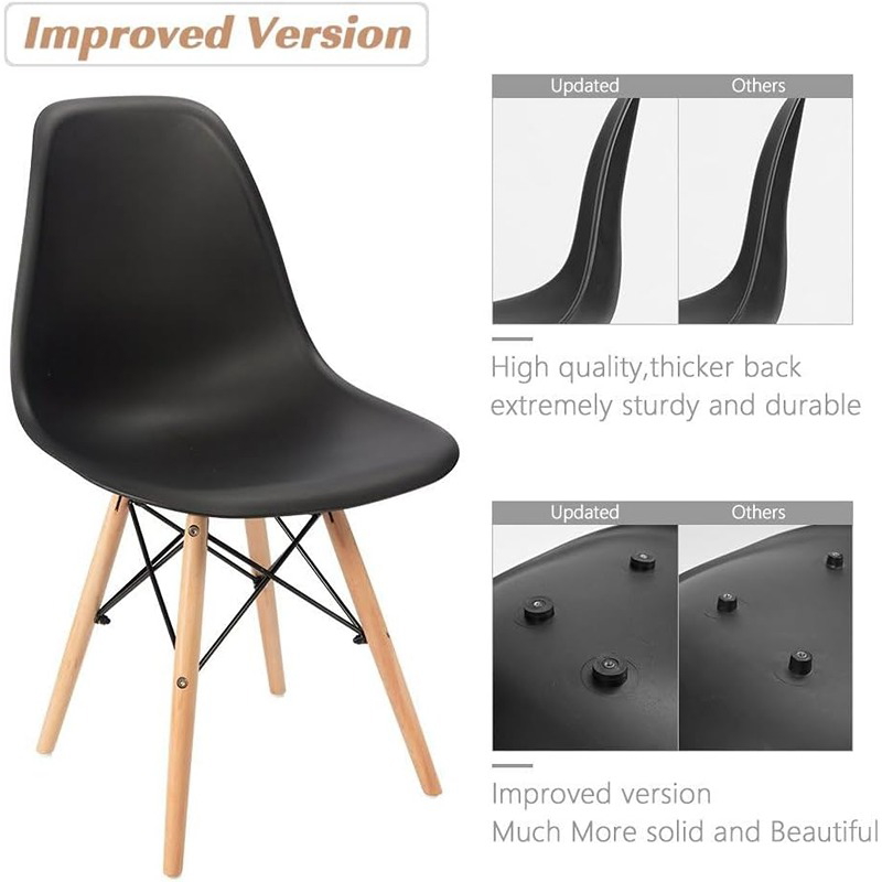 Dining Chair, 2 Pcs, Black/Wood - KM-EG146-256