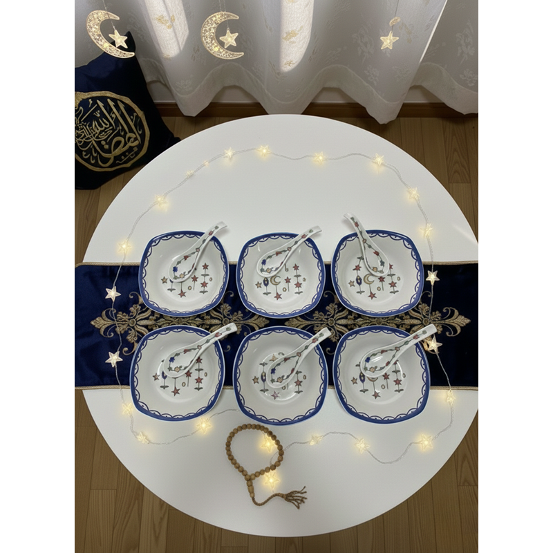 Ramadan Bowls Set, 12 Pcs, Multi-Colors - KM-EG55-528