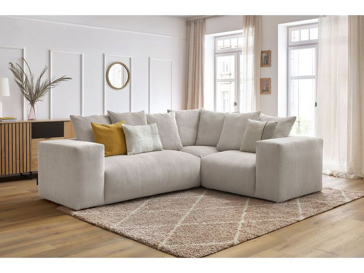 Corner Sofa, 250 × 190 cm, Light Grey - KM-EG155-31