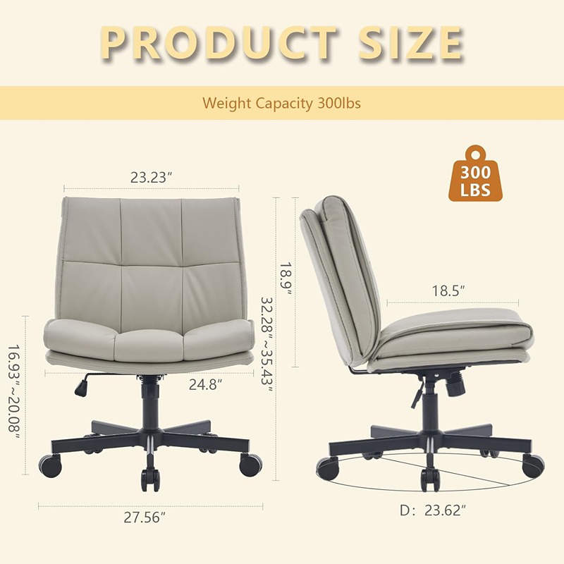 Desk Chair, 63 cm, Grey - KM-EG146-282