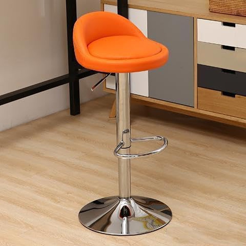 Bar Chair, 2 Pcs, Orange/Silver - KM-EG146-291