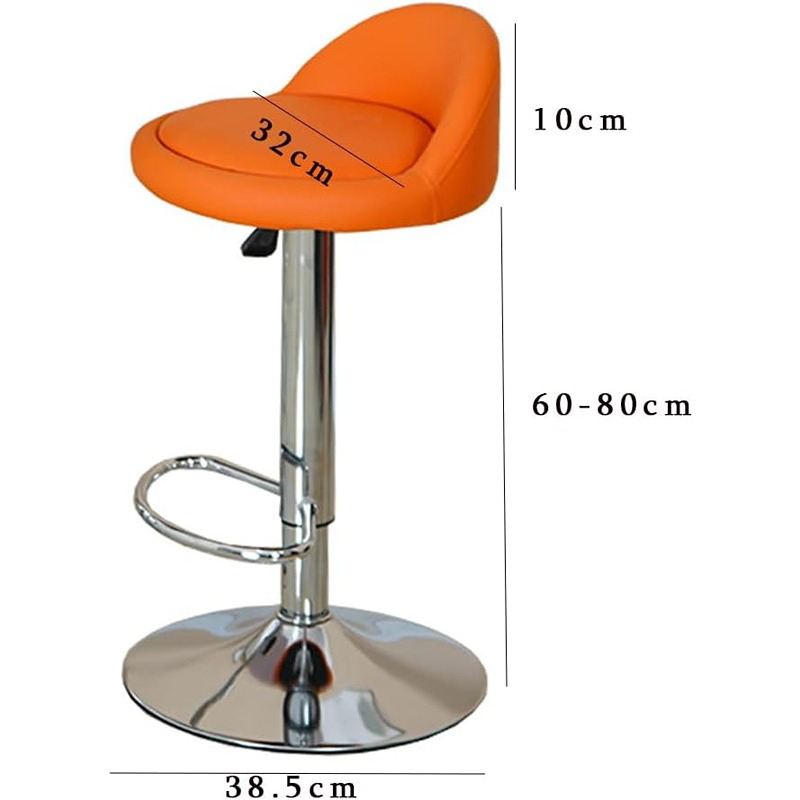 Bar Chair, 2 Pcs, Orange/Silver - KM-EG146-291