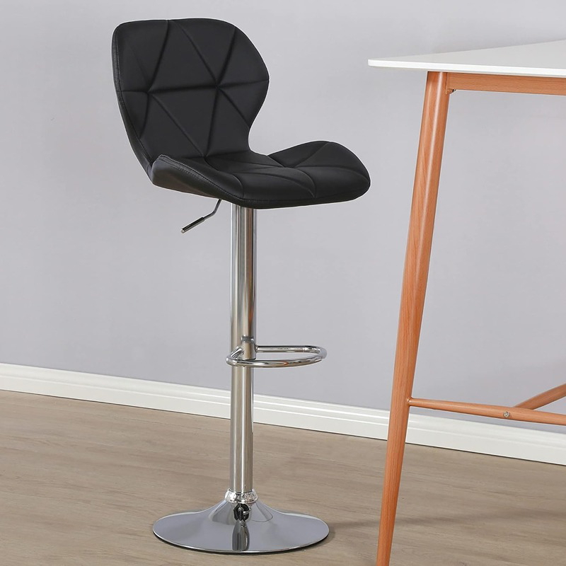 Bar Chair, 47 cm, Black/Silver - KM-EG146-293