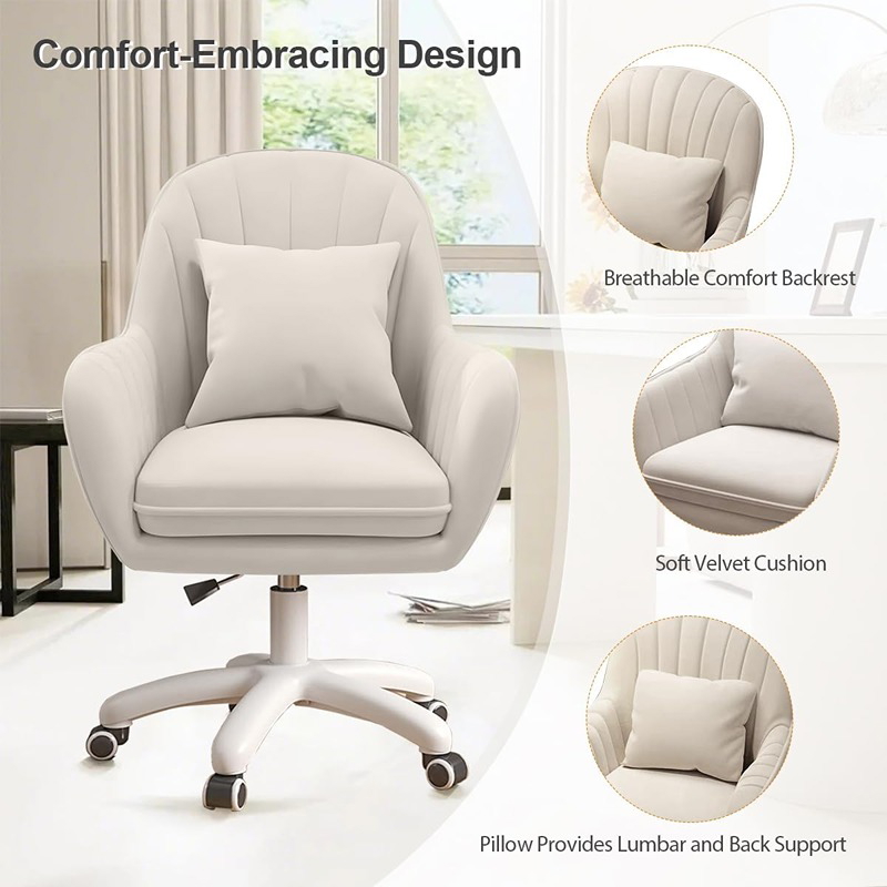 Desk Chair, 45 cm, Off White - KM-EG146-304