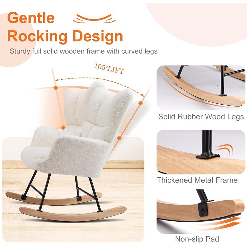 Rocking Chair, 94 cm, Off White - KM-EG146-308
