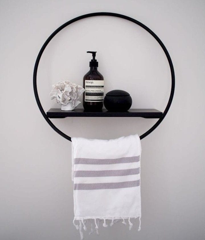 Bathroom Decorative Shelf, 50 cm, Black - KM-EG8-145