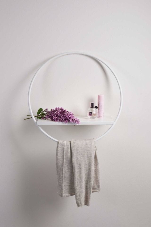 Bathroom Decorative Shelf, 50 cm, White - KM-EG8-146