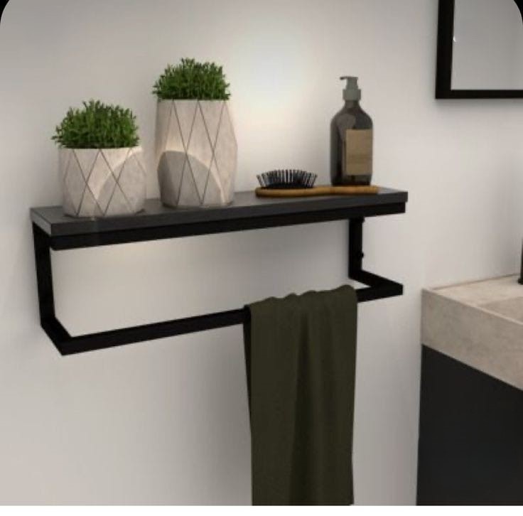 Bathroom Decorative Shelf, 50 cm, Black - KM-EG8-147