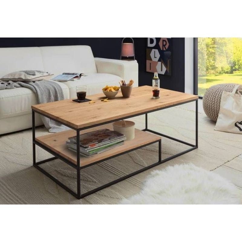 Coffee Table, 100 cm, Black/Wood - KM-EG8-208