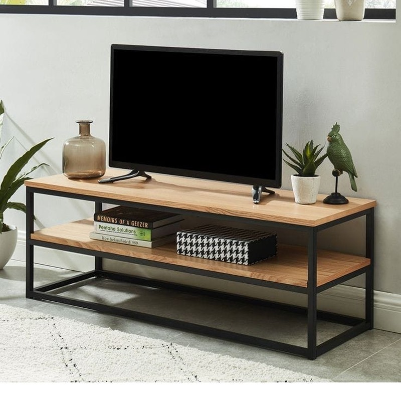 TV Unit, 120 cm, Black/Wood - KM-EG8-221