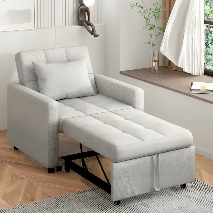 Joker Chair Bed, 100 cm, Light Grey - KM-EG164-11