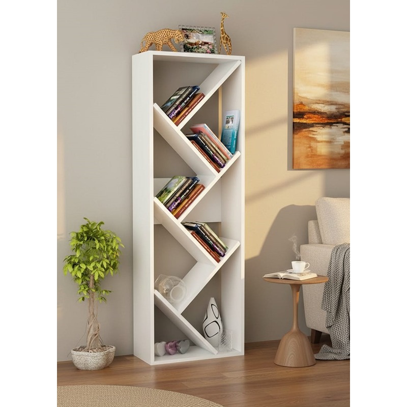 مكتبة، 50 سم، أبيض/خشبي - KM-EG176-40