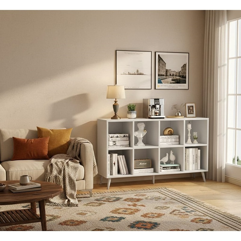 وحدة تخزين، 100 سم، أبيض/خشبي - KM-EG176-44