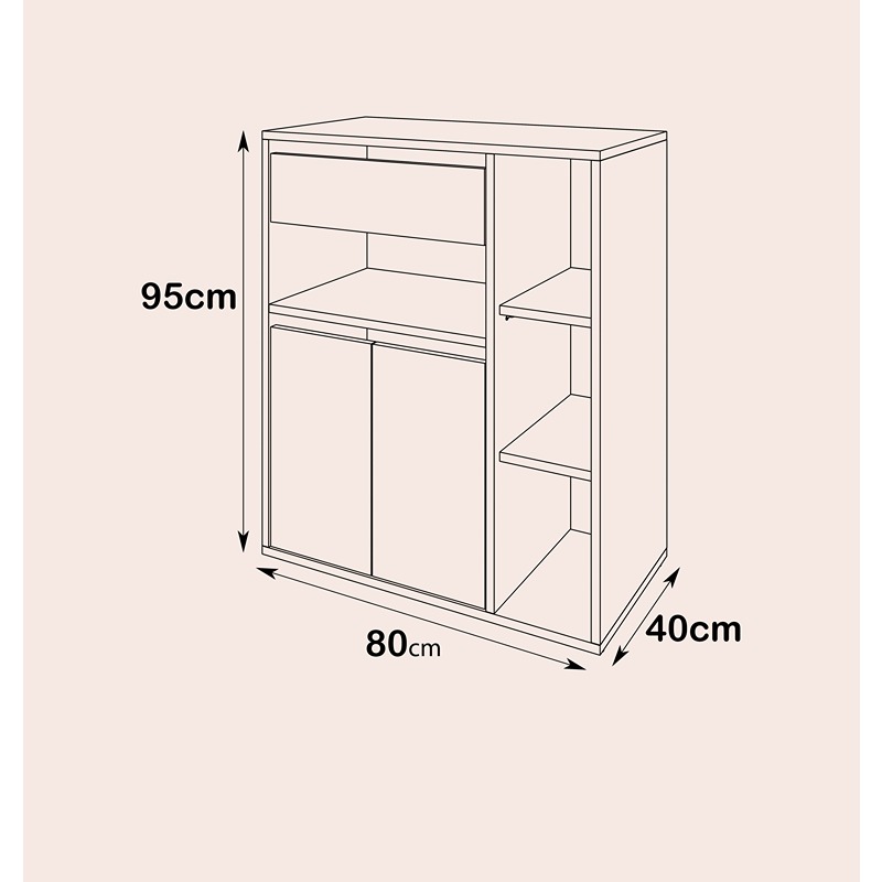 Storage Unit, 80 cm, Multiple Colors - KM-EG38-178