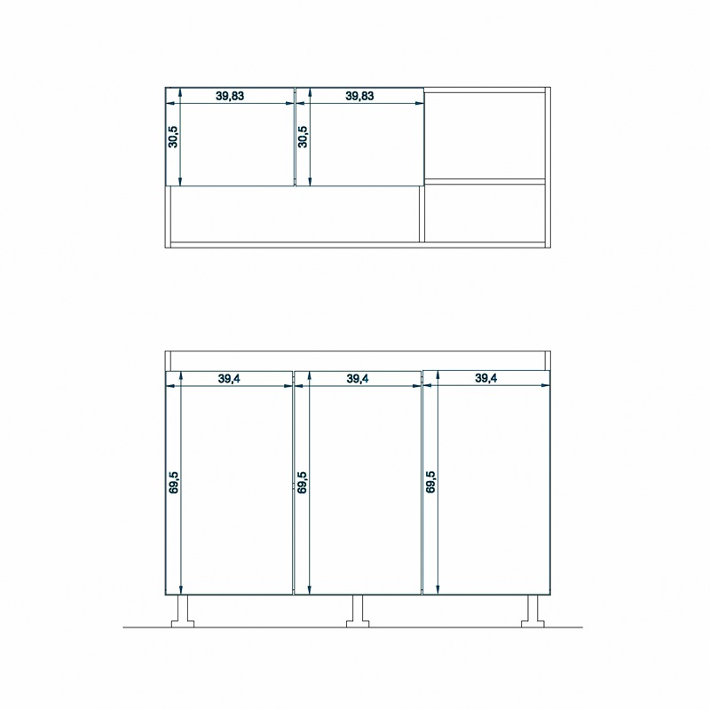 Kitchen Unit Set, 2 Pcs, Multiple Colors - KM-EG38-179