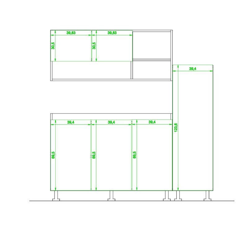 Kitchen Unit Set, 3 Pcs, Multiple Colors - KM-EG38-180