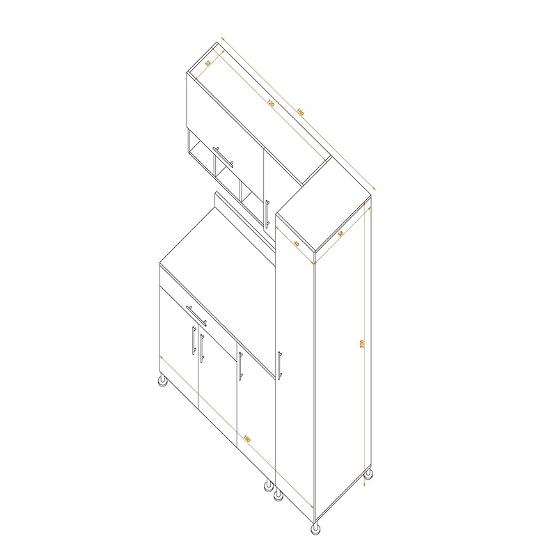 Kitchen Unit Set, 3 Pcs, Multiple Colors - KM-EG38-184