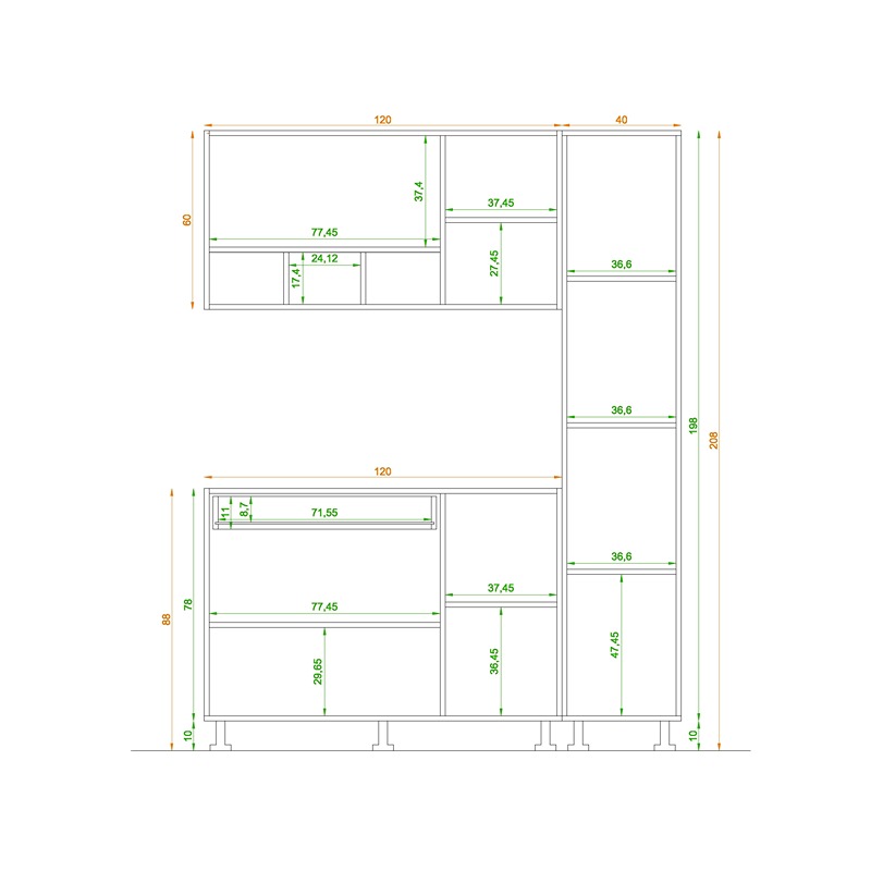Kitchen Unit Set, 3 Pcs, Multiple Colors - KM-EG38-184