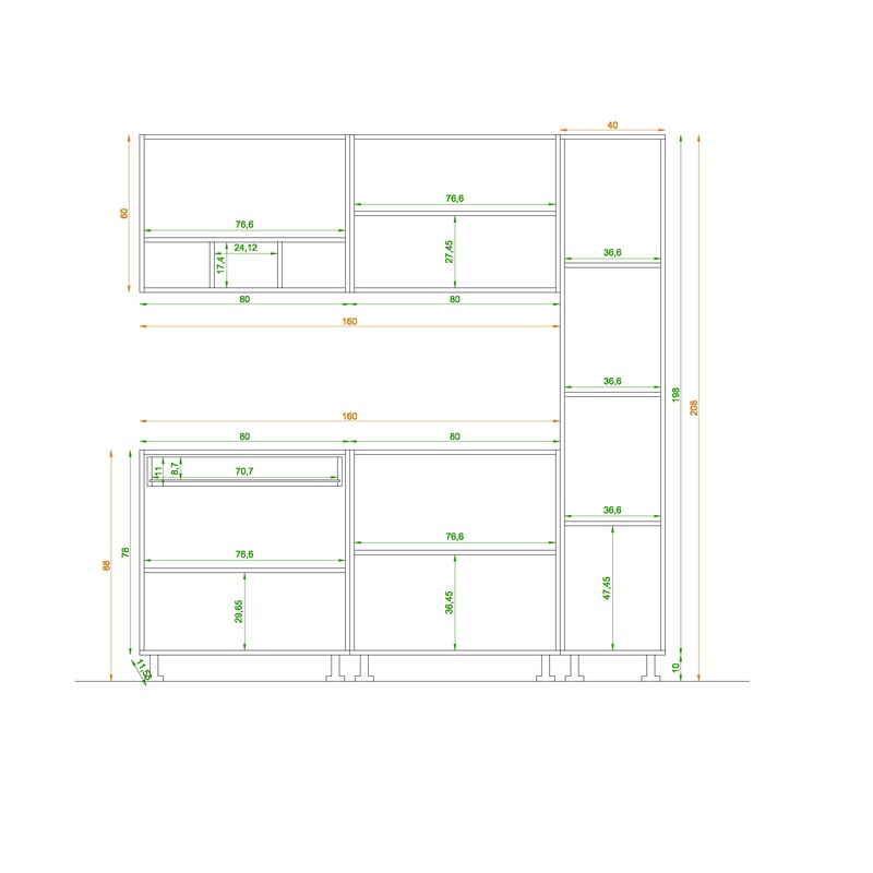 Kitchen Unit Set, 3 Pcs, Multiple Colors - KM-EG38-186
