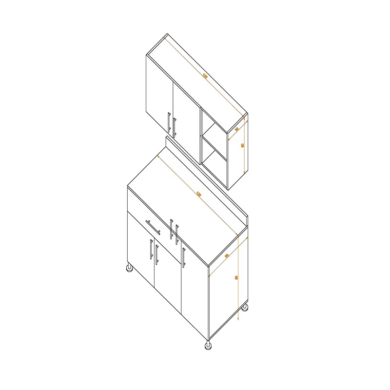 Kitchen Unit Set, 2 Pcs, Multiple Colors - KM-EG38-187