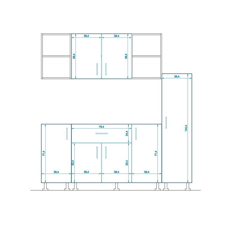 Kitchen Unit Set, 3 Pcs, Multiple Colors - KM-EG38-190
