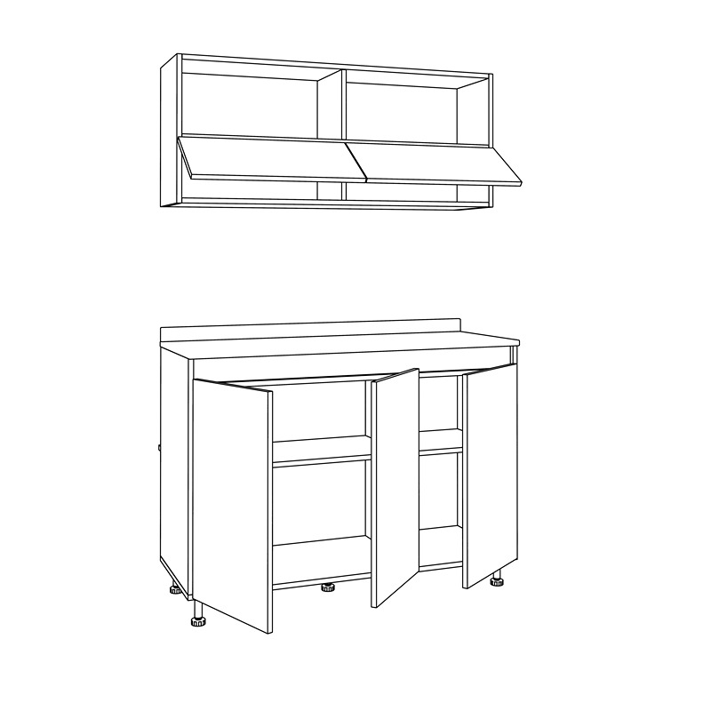 Kitchen Unit Set, 2 Pcs, Multiple Colors - KM-EG38-198