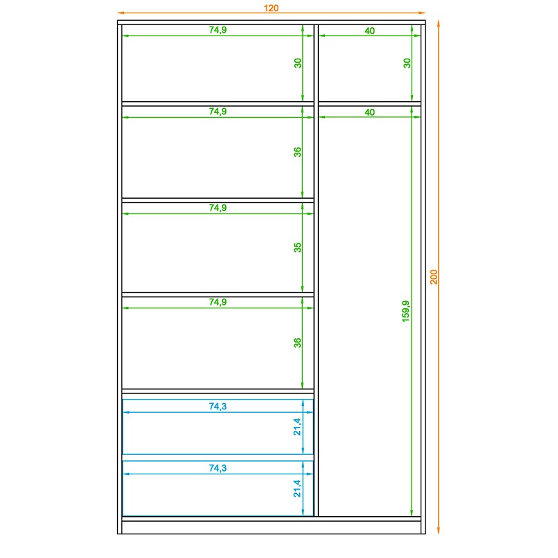 Dressing, 120 cm, Multiple Colors - KM-EG38-200