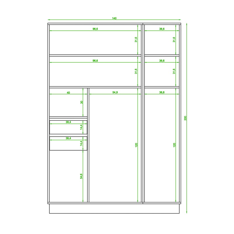 Dressing, 140 cm, Multiple Colors - KM-EG38-204