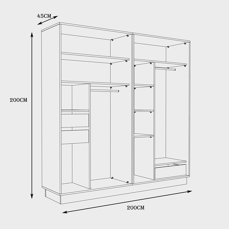 Dressing, 200 cm, Multiple Colors - KM-EG38-205
