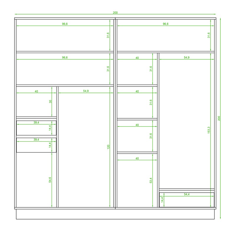 Dressing, 200 cm, Multiple Colors - KM-EG38-205