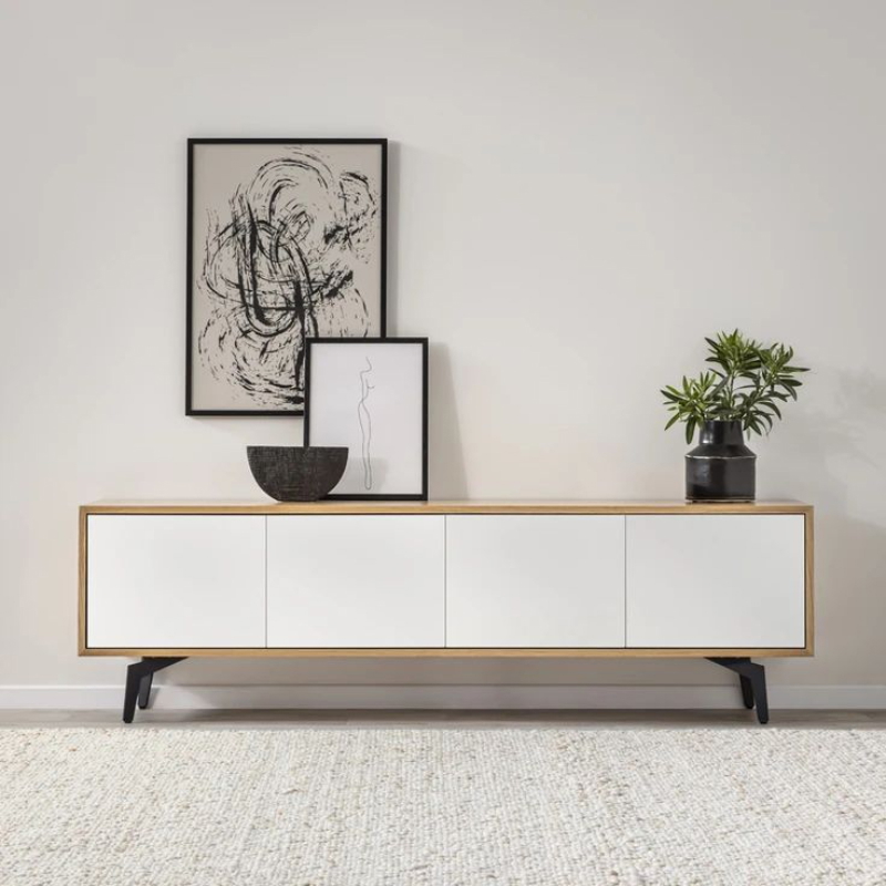 TV unit, 180 cm, Wood/white - KM-EG188-71