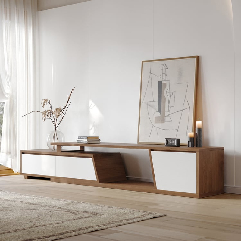 TV unit, 200 cm, Wood/white - KM-EG188-96