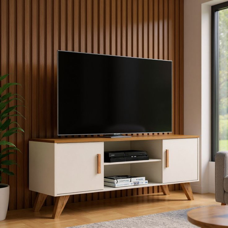 TV unit, 150 cm, Wood/white - KM-EG188-100