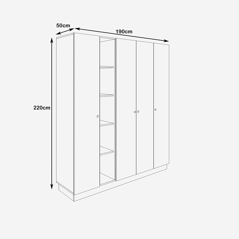 Wardrobe, 190 cm, Multiple Colors - KM-EG38-218