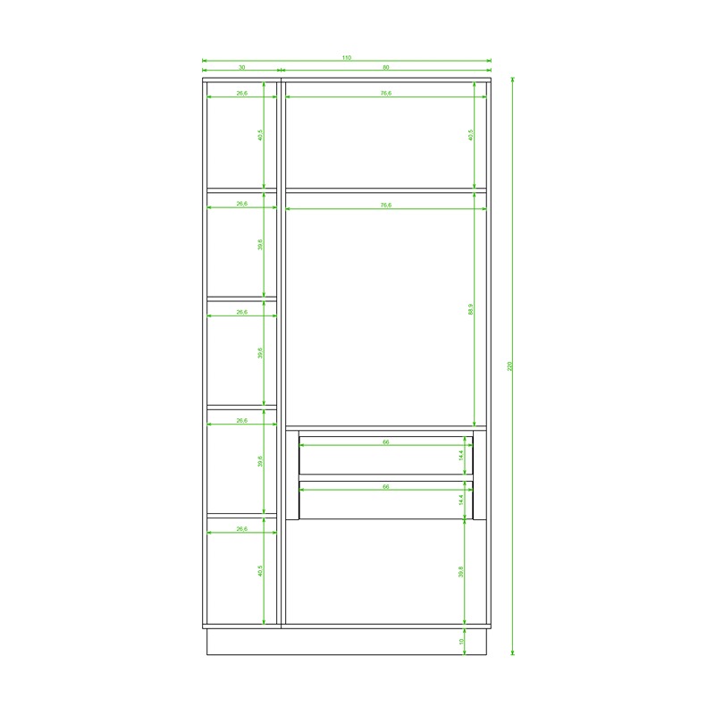 Wardrobe, 110 cm, Multiple Colors - KM-EG38-219
