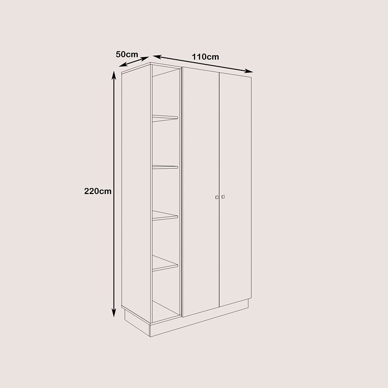 Wardrobe, 110 cm, Multiple Colors - KM-EG38-219