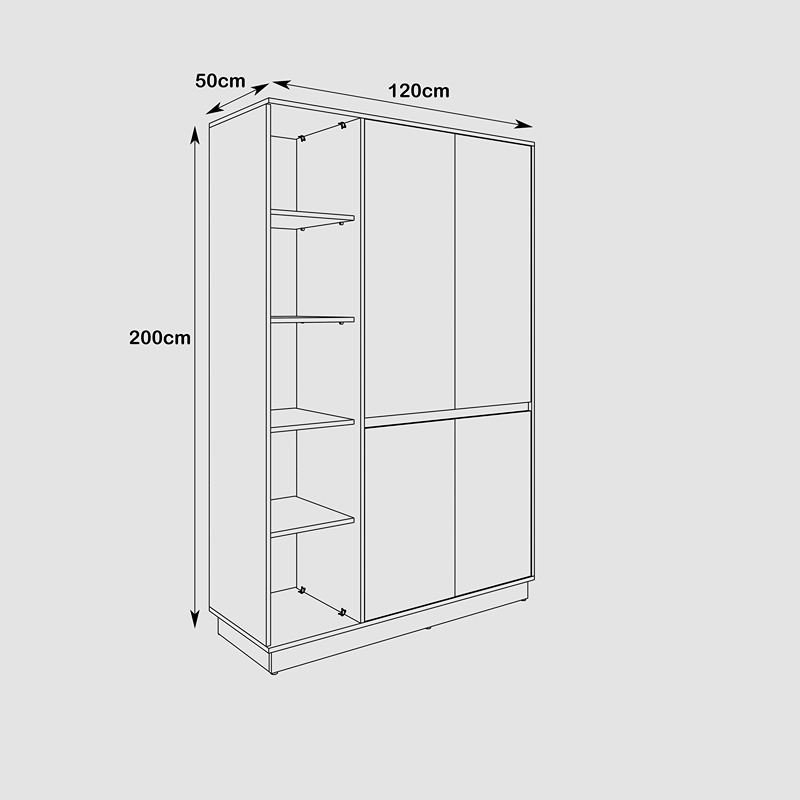 Wardrobe, 120 cm, Multiple Colors - KM-EG38-220