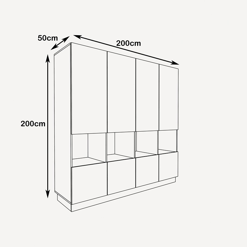 Wardrobe, 200 cm, Multiple Colors - KM-EG38-221