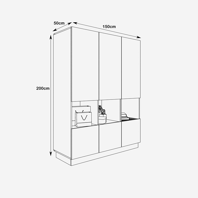 Wardrobe, 150 cm, Multiple Colors - KM-EG38-223