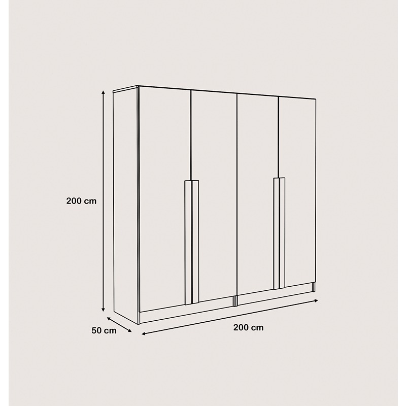Wardrobe, 200 cm, Multiple Colors - KM-EG38-224