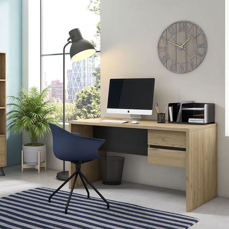 Desk, 120 cm, Wood/Black - KM-EG188-134